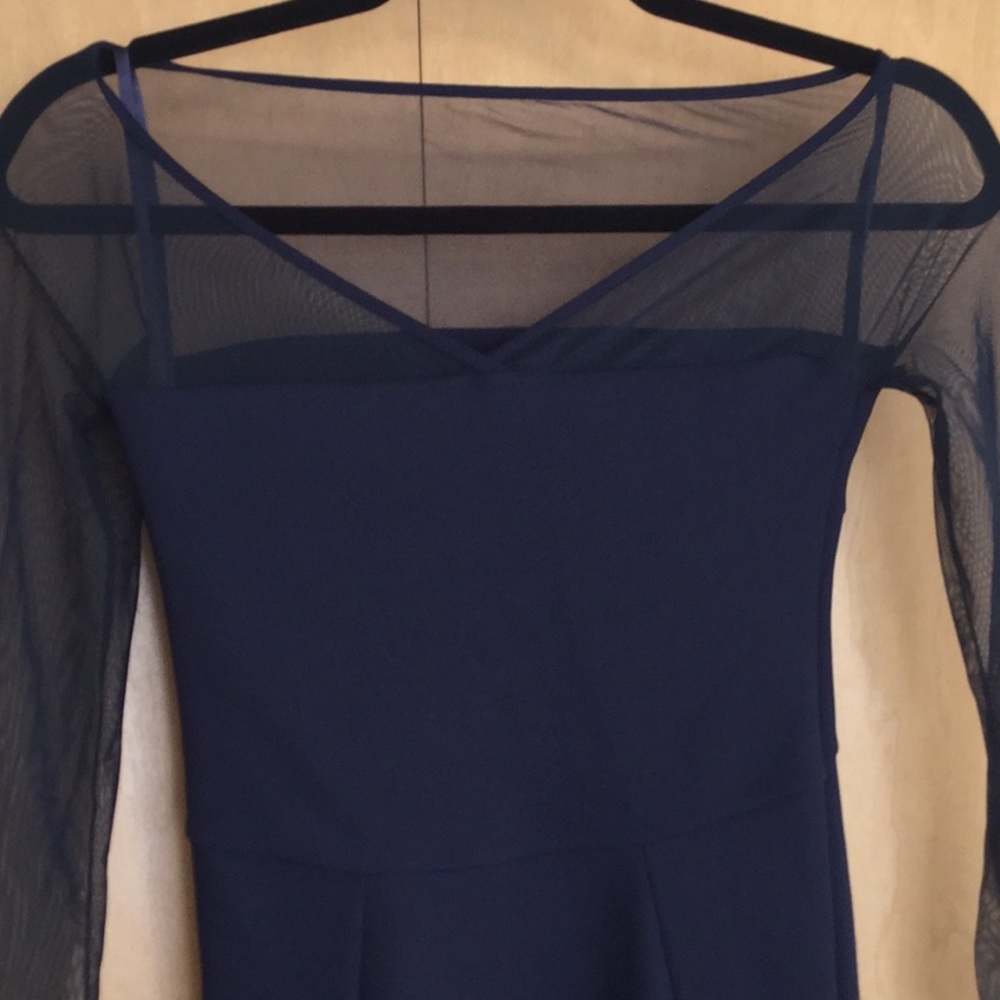 Chiara Boni Mesh Boat-Neck Long-Sleeve Gown - Picture 2 of 8